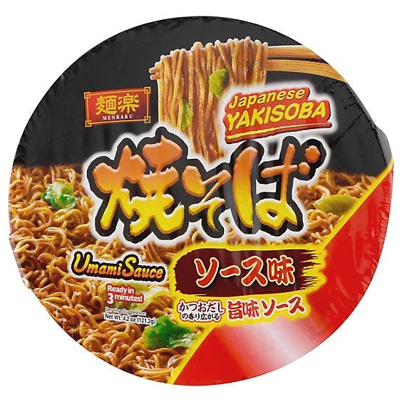 日本 Hikari Menraku 面乐 Yakisoba Umami Sauce 速食 鲜味 日式炒面 碗装 4.2 Oz